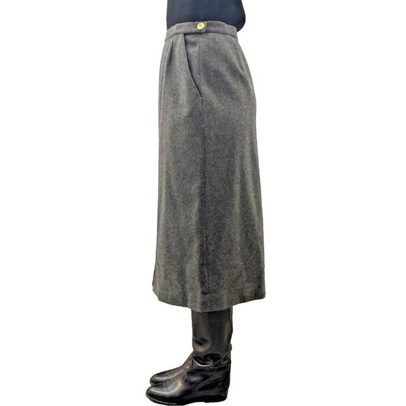 CHANEL PARIS Wool Midi Pencil Skirt in Grey Size EUR 44 - Picture 6 of 10
